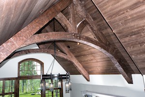 custome home with custom timber truss