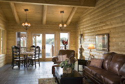 log home interior walls