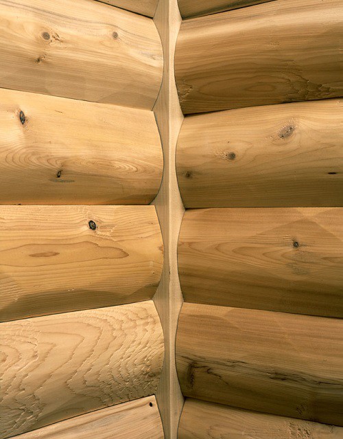 Log Cabin Corners Made From Cedar Pine Vertical Butt Pass